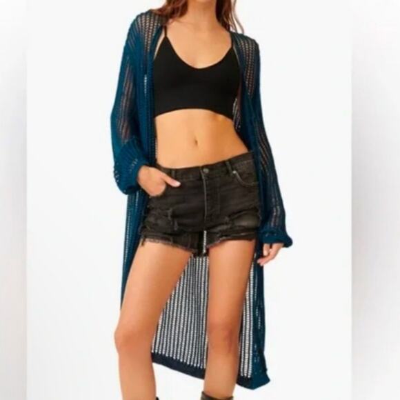 NWT Free People Lattice Open Knit Cardigan - Picture 1 of 12